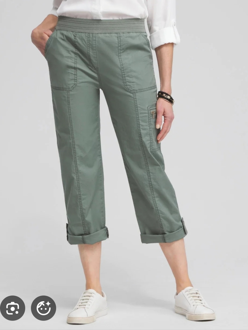 NWT Chico's Poplin Capri Crop Sz 2 12/14 L